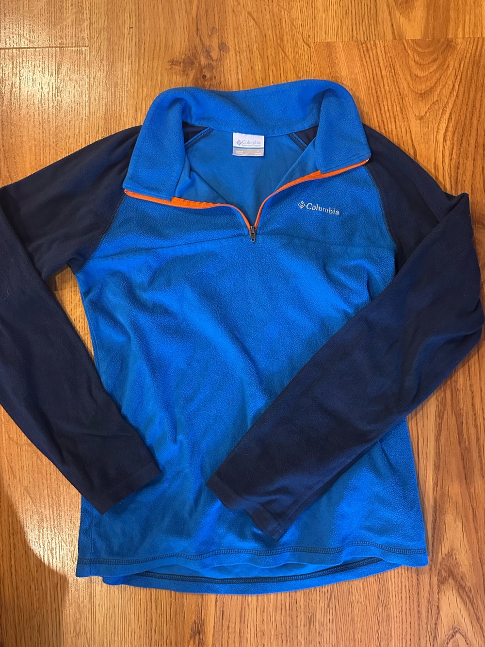 Columbia Bright Blue Fleece with Orange Trim